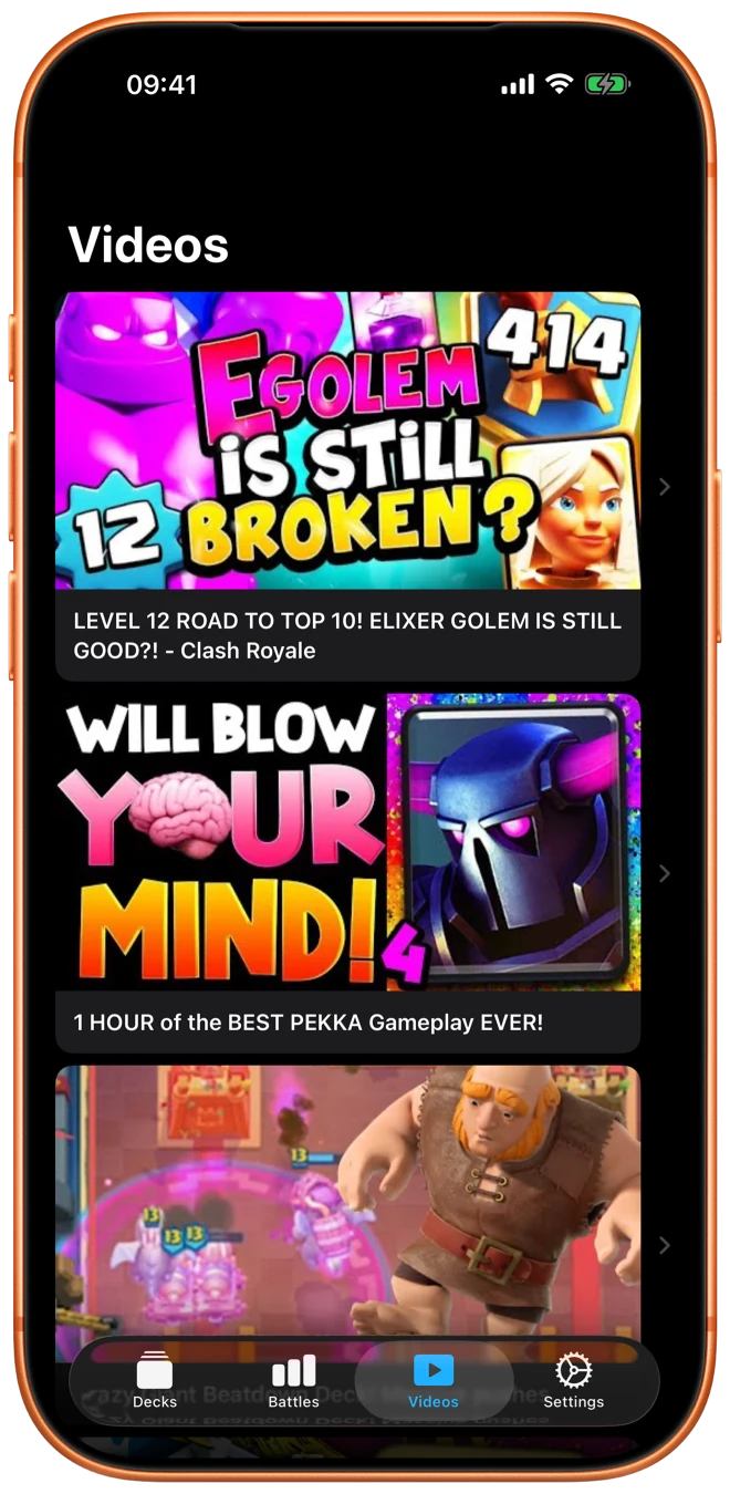 Curated Clash Royale strategy video library in Clash Decks